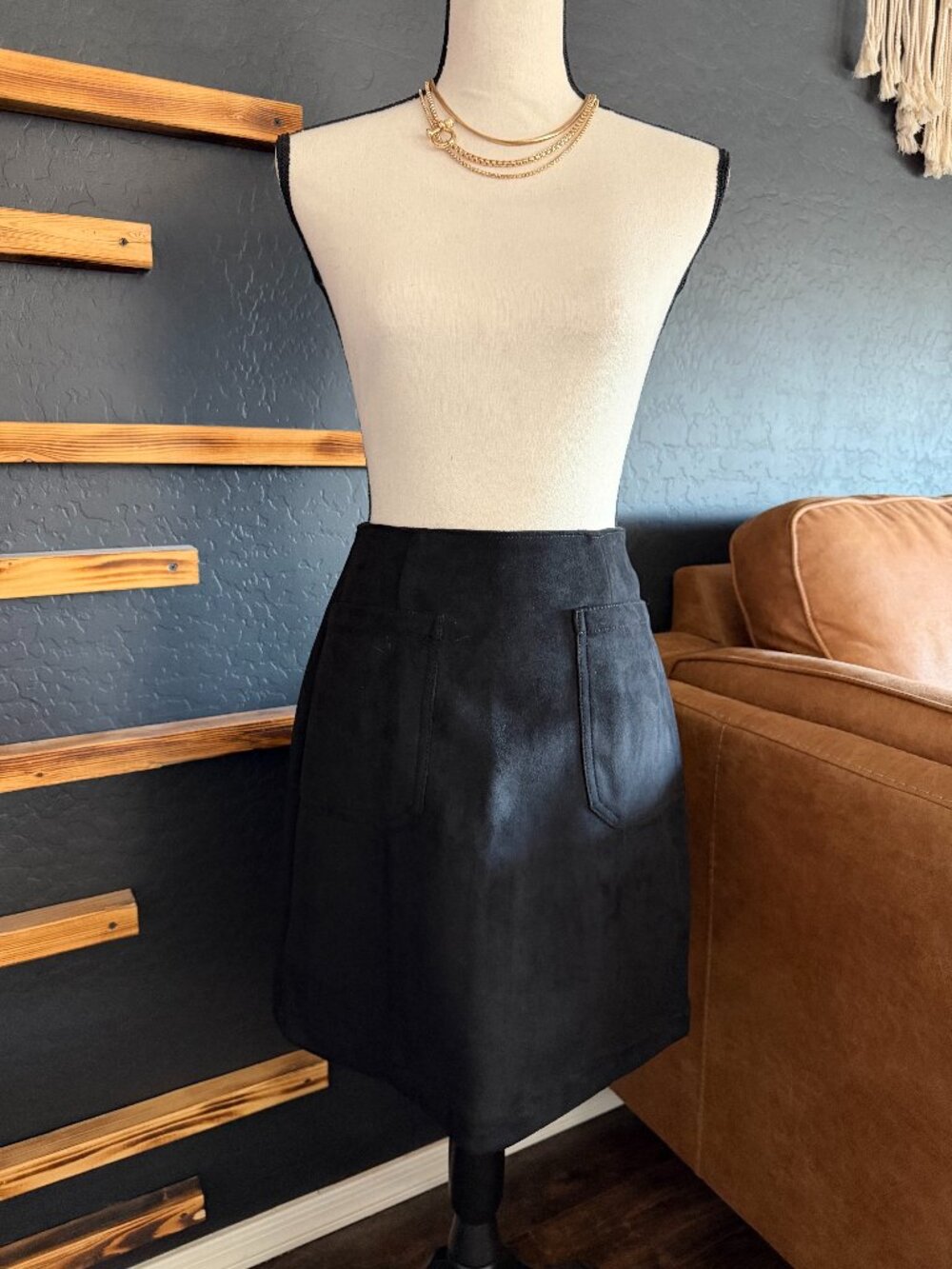 Black Suede Skirt
